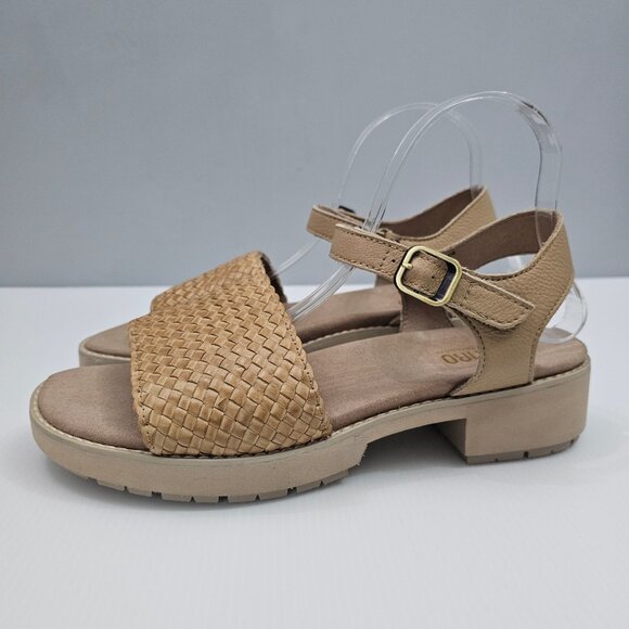 NEW Munro Conner Sandal Womens 10 WIDE Tan Leather Woven Platform Comfort Summer - Picture 14 of 14